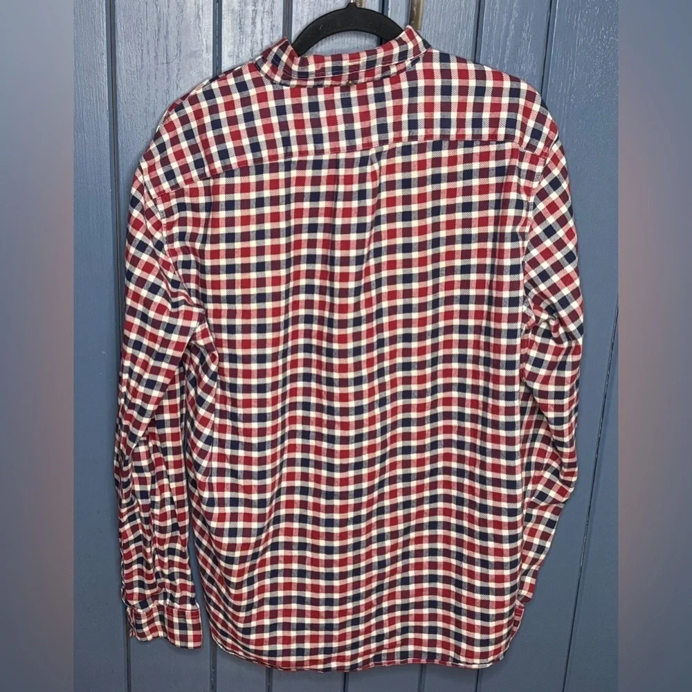 Mens J Crew Checkered Plaid Brushed Twill Shirt XL Slim Preppy Western Grunge
